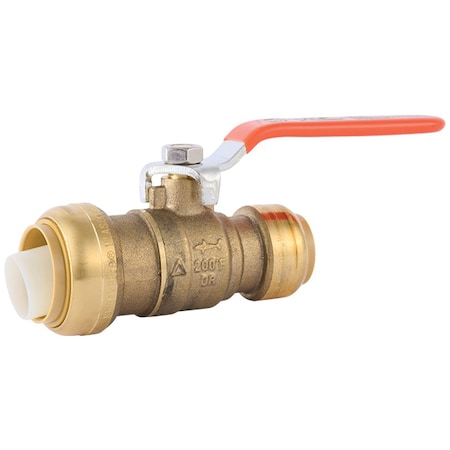 Reducing Ball Valve, 3/4 X 1 In Connection, Push-to-Connect, 200 Psi Pressure, Lever Actuator
